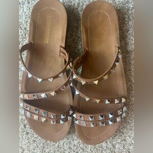 Brown Studded Sandals